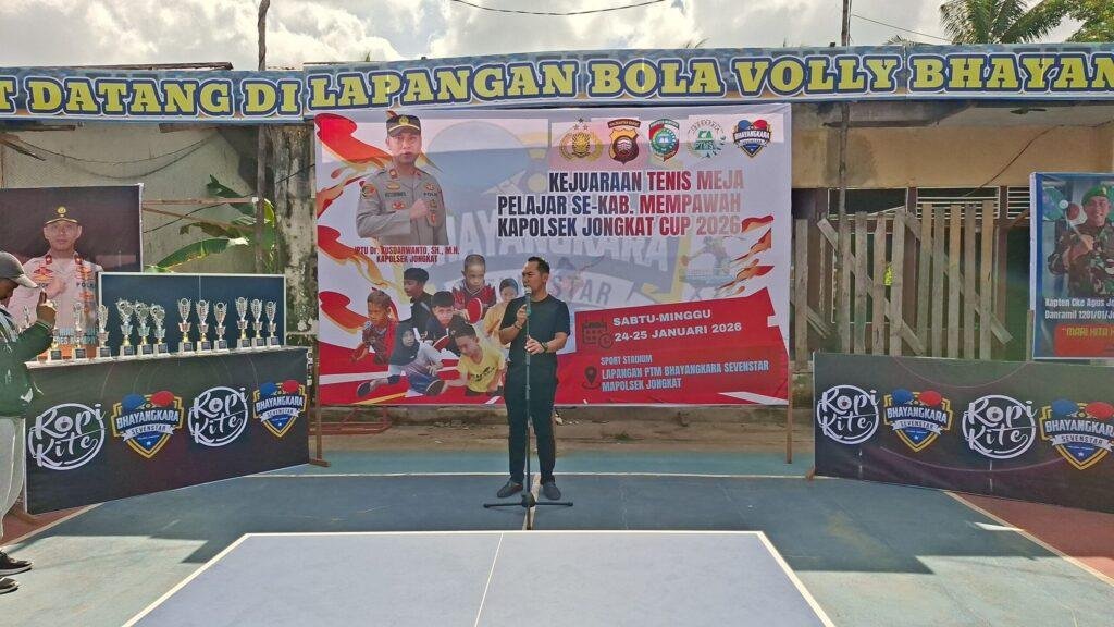 Kapolsek Jongkat Dorong Aktivitas Positif Pelajar Lewat Tenis Meja Cup 2026