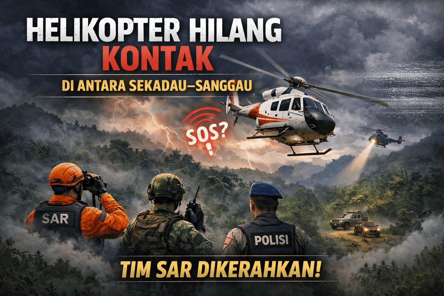 Helikopter dari Melawi Hilang Kontak di Jalur Sekadau–Sanggau