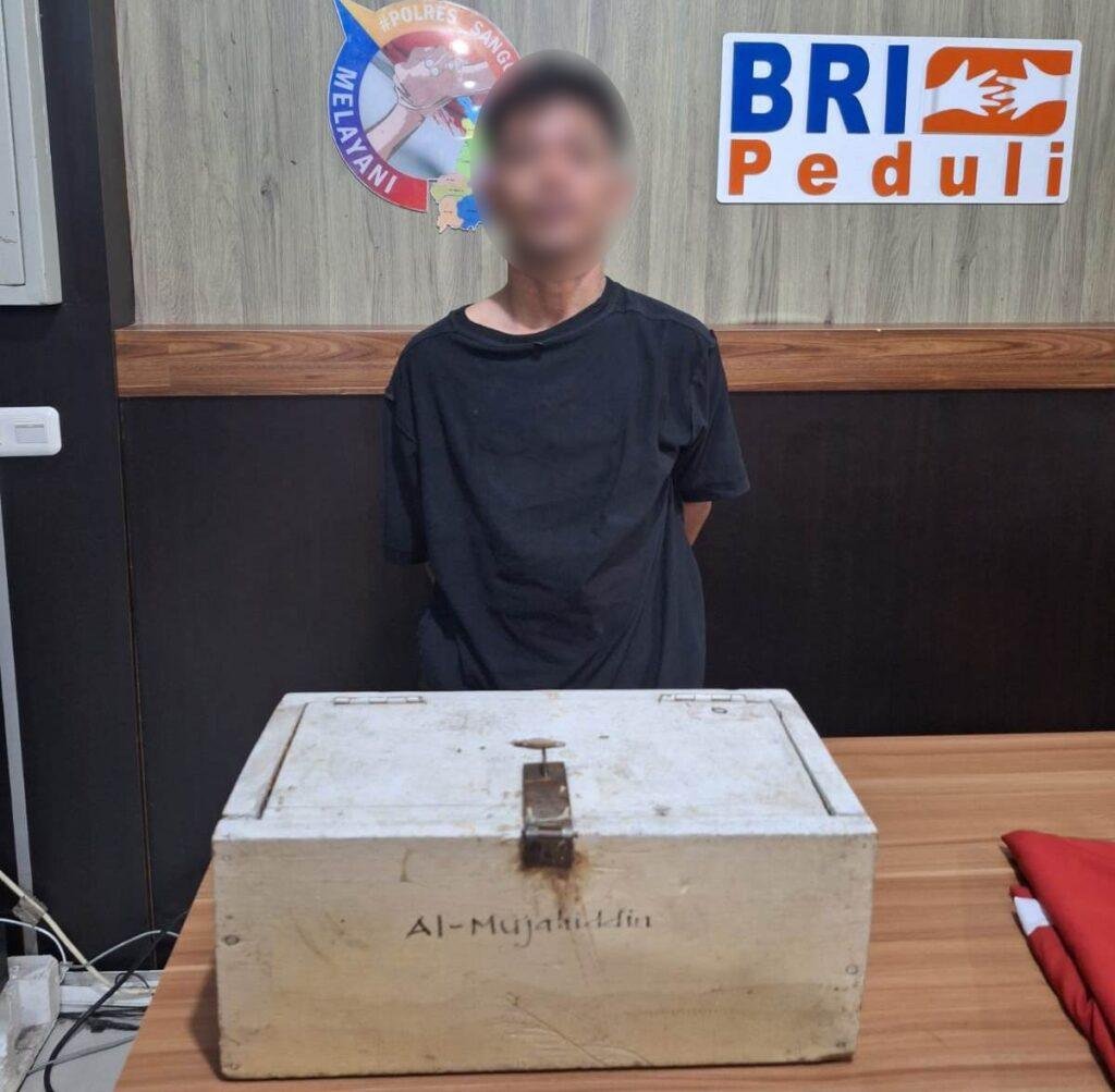 Aksi Pencurian Kotak Amal di Masjid Mujahidin Sanggau Terbongkar