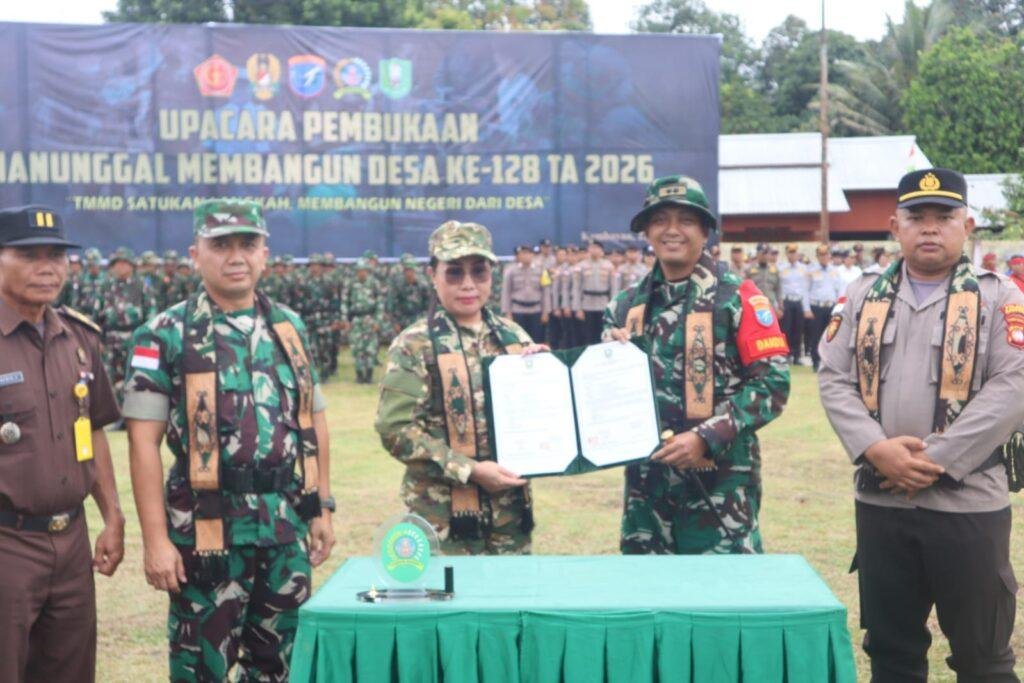 TMMD ke-128 Fokus Benahi Infrastruktur Pedesaan di Semayang dan Tanak
