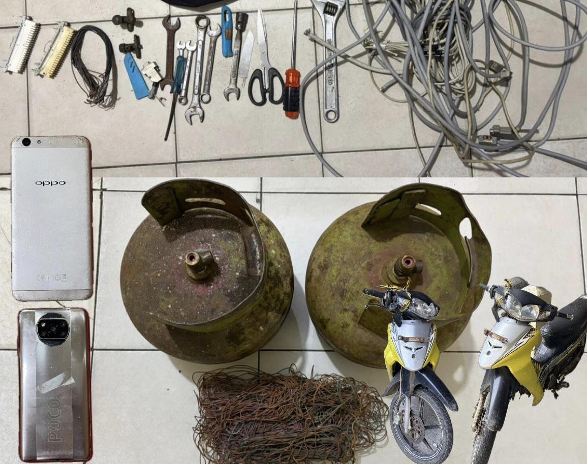 Polisi Amankan Barang Bukti Kabel Tower, 3 Pelaku Diciduk di Mempawah