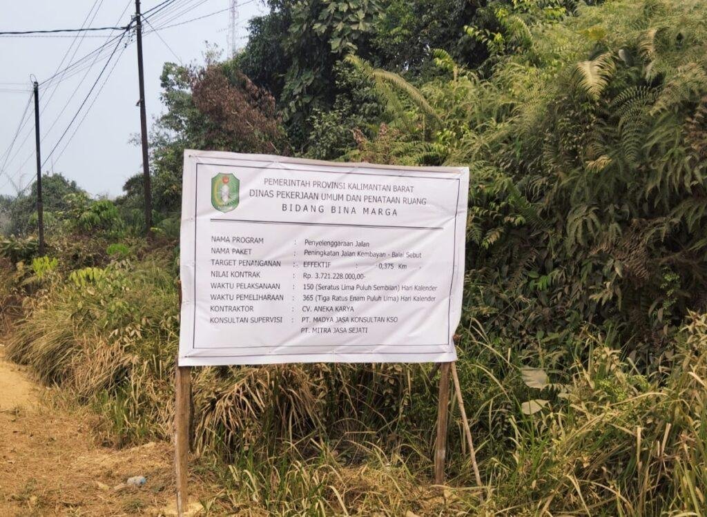 Proyek Jalan Kembayan-Balai Sebut Rp3,72 Miliar untuk 375 Meter Dipertanyakan