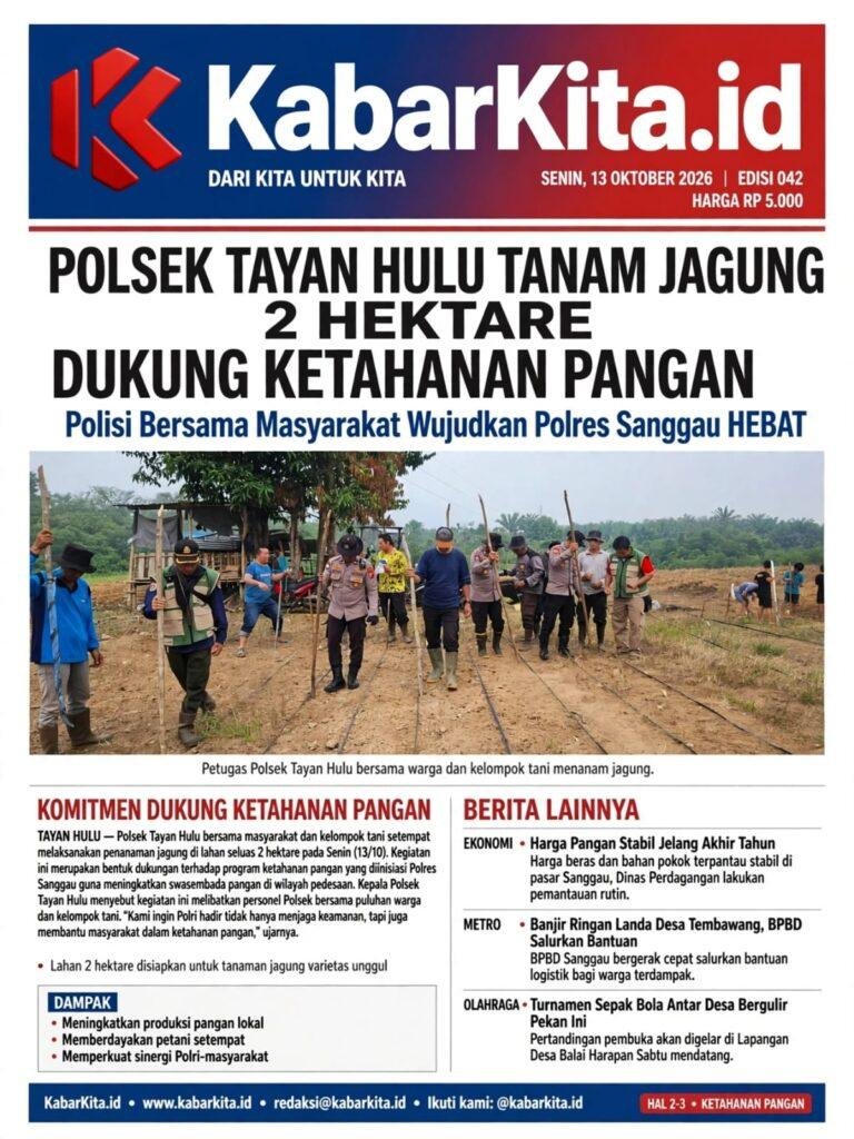 Dukung Ketahanan Pangan Nasional, Polsek Tayan Hulu Tanam Jagung Hibrida 2 Hektare di Desa Sosok