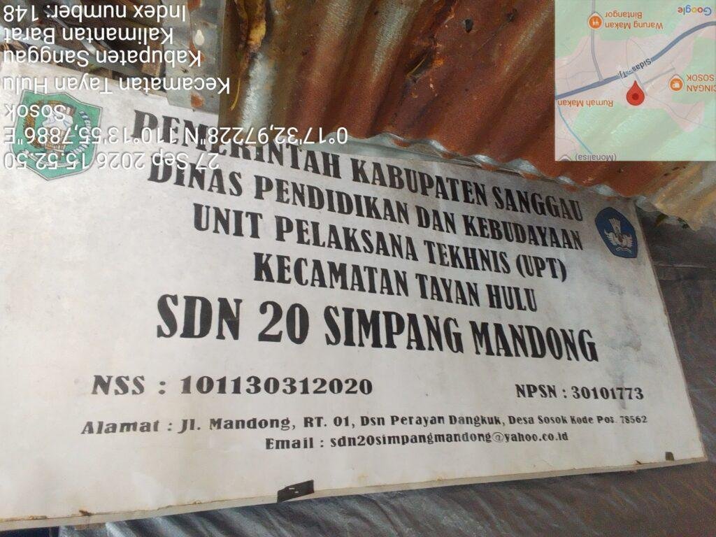 Proyek Siluman di SDN 20 Simpang Mandong Sosok: Tanpa Plang Proyek, Pengawas Angga Diduga Berbohong