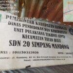 Proyek Siluman di SDN 20 Simpang Mandong Sosok: Tanpa Plang Proyek, Pengawas Angga Diduga Berbohong